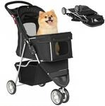 PawHut Hundewagen Hundebuggy Faltbar bis 10kg f&uuml;r kleine Hunde Schwarz 