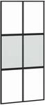 vidaXL Schiebet&uuml;r Schwarz 102,5x205 cm Hartglas und Aluminium