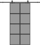 vidaXL Schiebet&uuml;r mit Beschlag Schwarz 102,5x205 cm Hartglas