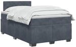vidaXL Boxspringbett mit Matratze und LED Dunkelgrau 120 x 190 cm Samt |...