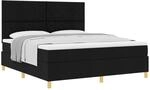 vidaXL Boxspringbett mit Kopfteil Schwarz 180 x 200 cm Stoff