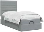 vidaXL Ottoman Bett mit Matratze Hellgrau 90 x 190 cm Stoff | Praktischer