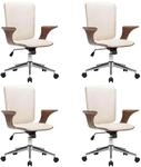 vidaXL Drehbare B&uuml;rost&uuml;hle mit Kopfst&uuml;tze 4 STK. Kunstleder | Mit glattem
