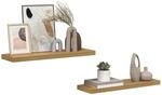 vidaXL Wandregal Wandhalterung 2 STK. Braun 80 x 23,5 x 3,8 cm, Wohnzimmer,