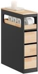SoBuy Badezimmerschrank mit Rollen und 3 Schubladen 65x23x82cm Badezimmer 