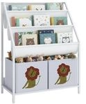 AIYAPLAY B&uuml;cherregal f&uuml;r Kinder mit 2 Offenen F&auml;cher 60 x 30 x 76 cm Wei&szlig; 