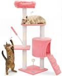 VOUNOT&reg; Kratzbaum Katzenbaum 112 cm hoch, Stabil Mehrst&ouml;ckiger Kletterbaum