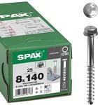 SPAX Betonschraube Sechskantkopf mit Scheibe - 8,0 x 140 mm - 25 St&uuml;ck | Stahl,
