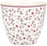 GreenGate Latte Cup Becher GALE Wei&szlig; mit Blumen Kaffeebecher