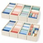 Relaxdays Schubladen Ordnungssystem, 8-tlg. Set, Stoff, faltbar, beige | passend f&uuml;r