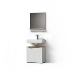 Livinity Badm&ouml;bel-Set Timavo, Wei&szlig; 60 cm | 2-teilig &middot; Waschtischunterschrank...