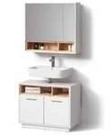 Livinity Badm&ouml;bel-Set Temo, Wei&szlig; 80 cm | 2-teilig &middot; Waschtischunterschrank &middot;