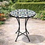 Dekorativer mediteraner Mosaik Tisch Stern Design Mosaiktisch Gartentisch