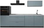 Vicco K&uuml;chenzeile R-Line, Blau-Grau/Anthrazit 280 cm | 5 Module &middot;