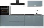 Vicco K&uuml;chenzeile R-Line, Blau-Grau/Wei&szlig; 280 cm | 5 Module &middot;...