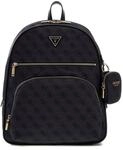 GUESS Freizeitrucksack Rucksack mit Laptopfach Adrian Small Backpack Coal Logo