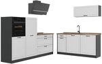Vicco K&uuml;chenzeile R-Line, Wei&szlig; Landhaus/Anthrazit 220 cm | 7 Module &middot;