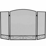 HOMCOM Kaminschutzgitter, 3-Teiliger Faltbarer Funkenschutz 123 x 70 cm 
