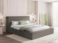 WFL GROUP Polsterbett 160x200 cm mit Bettkasten & Metall-Lattenrost &ndash; Taupe