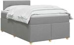 vidaXL Boxspringbett mit Matratze Hellgrau 120 x 200 cm Stoff | Angenehmer...
