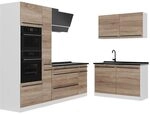 Vicco Eckk&uuml;che R-Line, Sonoma/Wei&szlig; 230 x 120 cm | 8 Module &middot;...