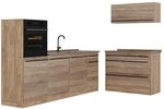 Vicco K&uuml;chenzeile R-Line, Sonoma/Goldkraft Eiche 220 cm | 6 Module &middot;