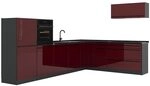 Vicco Eckk&uuml;che R-Line, Rot Hochglanz/Anthrazit 327 x cm | 8 Module &middot;