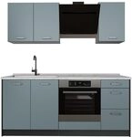Vicco Singlek&uuml;che R-Line, Blau-Grau/Anthrazit 180 cm | 5 Module &middot;