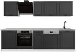 Vicco K&uuml;chenzeile R-Line, Anthrazit Landhaus/Wei&szlig; 280 cm | 9 Module &middot;