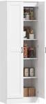 HOMCOM K&uuml;chenschrank 175 cm Vorratsschrank mit Soft-Close-T&uuml;ren Wei&szlig; 