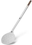 BURNHARD&reg; Pizzawender Pizza Turning Peel rund | Perforierte Alu-Pizzaschaufel,