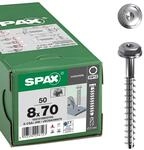 SPAX Betonschraube Sechskantkopf mit Scheibe - 8,0 x 70 mm - 50 St&uuml;ck | Stahl,