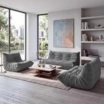 Mendler Sofa-Garnitur HWC-R34, 3-/2-Sitzer Sessel Stoff Cord (300g/m&sup2;) -...