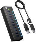 ICY BOX Club Hub 6110, 10-Port USB-A 3.2 Gen 2 Hub (10Gbps) mit Netzteil | 10x USB-A