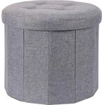 Home & Styling Hocker mit gesteppter Sitzfl&auml;che Ottoman, &Oslash; 45 x 39 cm, grau