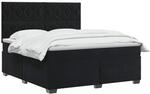 vidaXL Boxspringbett mit Matratze Schwarz 160 x 200 cm Samt