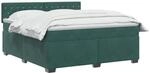 vidaXL Boxspringbett mit Matratze Dunkelgr&uuml;n 160 x 200 cm Samt