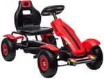 HOMCOM Gokart Tretauto mit Handbremse Pedal-Gokart Kinder 5-12 Rot |...