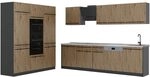 Vicco K&uuml;chenzeile R-Line, Artisan-Eiche/Anthrazit 180 cm | 12 Module &middot;