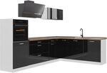 Vicco Eckk&uuml;che R-Line, Schwarz Hochglanz/Wei&szlig; 287 x cm | 12 Module &middot;