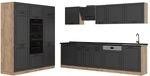 Vicco K&uuml;chenzeile R-Line, Anthrazit Landhaus/Goldkraft Eiche 180 cm | 12...