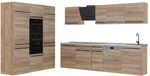Vicco K&uuml;chenzeile R-Line, Sonoma/Goldkraft Eiche 180 cm | 12 Module &middot;