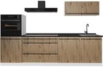 Vicco K&uuml;chenzeile R-Line, Artisan-Eiche/Wei&szlig; 280 cm | 5 Module &middot;