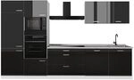 Vicco K&uuml;chenzeile R-Line, Schwarz Hochglanz/Wei&szlig; 340 cm | 7 Module &middot;