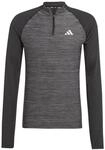 Adidas Men's Gym+ Training 3-Streifen 1/4-Zip Longsleeve Black Melange 2XL