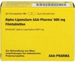 ALPHA LIPONS&Auml;URE AAA- Pharma 600 mg Filmtabletten 30 St
