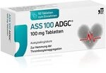 ASS 100 ADGC, 100mg Acetylsalicyls&auml;ure, 50 Tabletten | Bei bestimmten Herz‑...