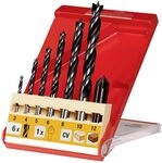 kwb CV Holzbohrer-Set &ndash; Holz-Spiralbohrer f&uuml;r Hartholz und Weichholz, 7-teilig