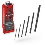 Einhell 6-tlg. HSS-R Metallbohrer-Set | HSS 4241 Stahl | schwarz br&uuml;niert 