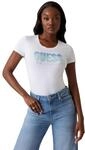 Guess Damen Short Sleeve Eco Glitter Degrade Logo Tee T-Shirt